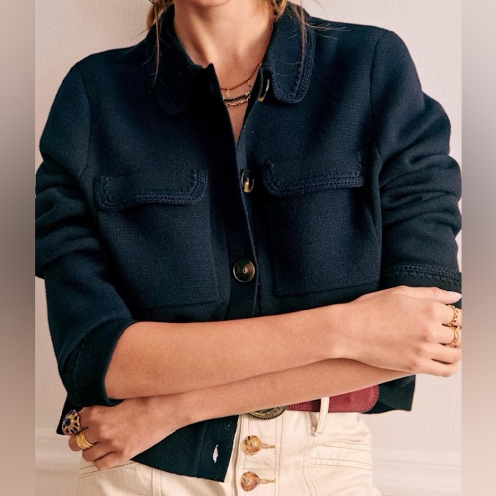 Sezane Betty Cardigan in Navy